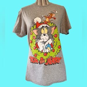 Tom and Jerry Gray Short Sleeve Tee